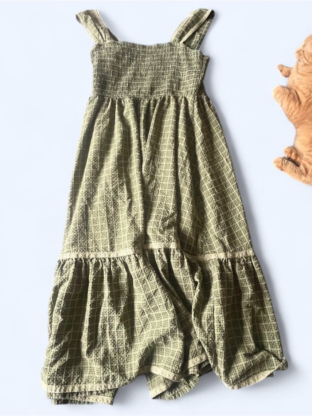 Cider Green Gingham Maxi Dress